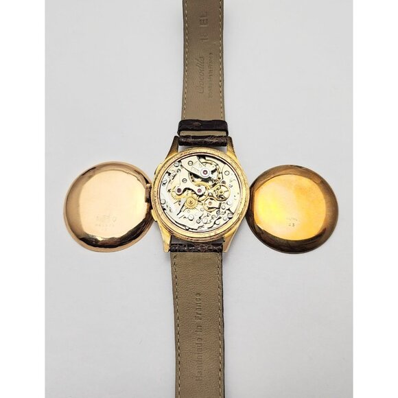 Vintage Monval 18K Rose Gold 37mm 17J Antimagnetic Chronograph Swiss Watch - Picture 14 of 16